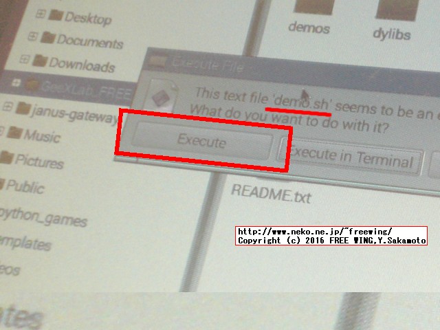 ラズパイで GeeXLabを動かす GeeXLab demo